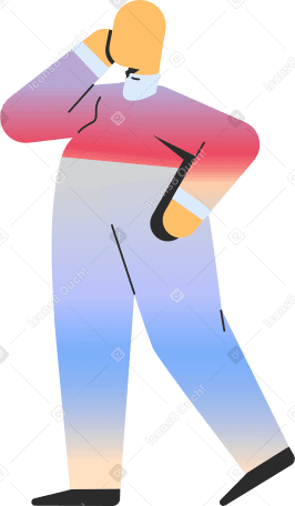 chubby adult standing side view PNG, SVG