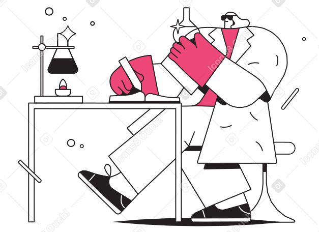 Scientist holding a test tube in his hand Illustration in PNG, SVG