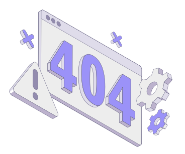 Letras 404 con engranajes y texto de signo de exclamación. PNG, SVG