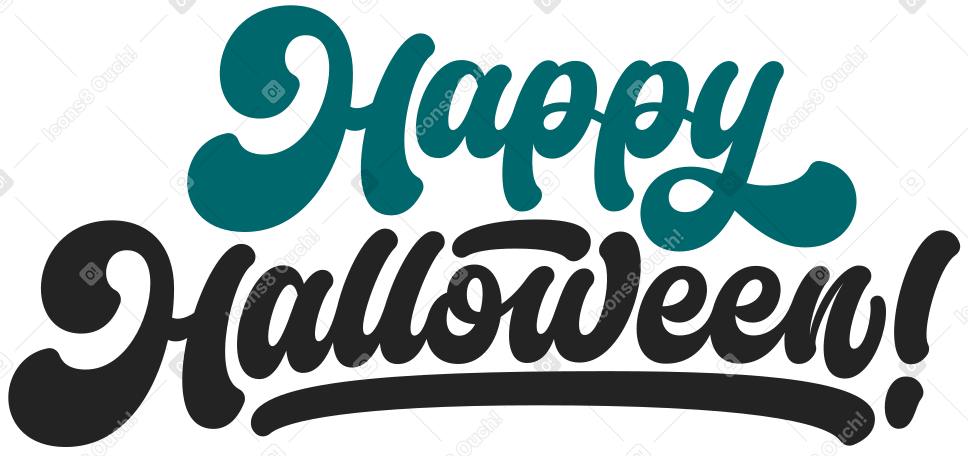 lettering happy halloween Illustration in PNG, SVG