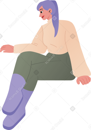 seated young woman PNG, SVG