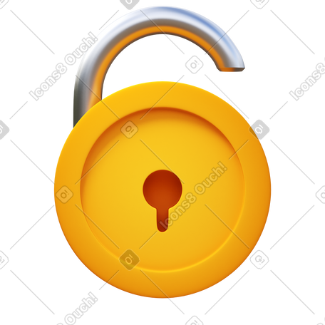 3D unlock PNG, SVG