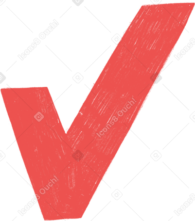 red check mark for confirmation Illustration in PNG, SVG