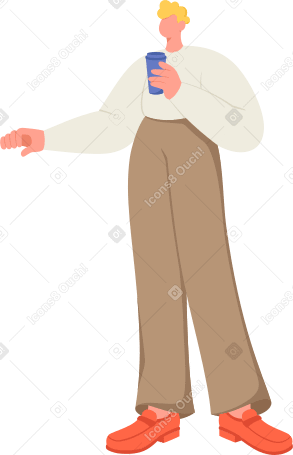 man with coffee PNG, SVG