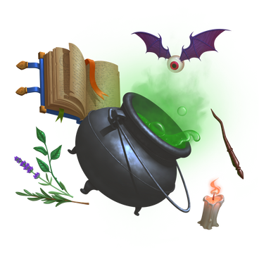 Halloween witch's potion in cauldron PNG, SVG