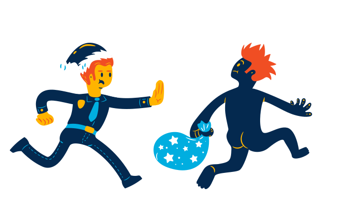 Christmas thief Illustration in PNG, SVG