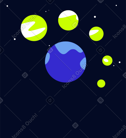 六颗行星的背景 PNG, SVG