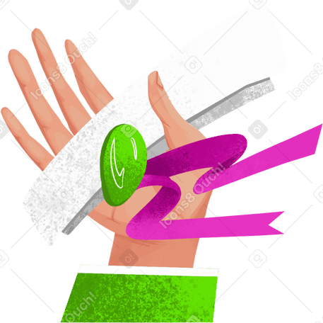 right hand holding paper scroll Illustration in PNG, SVG