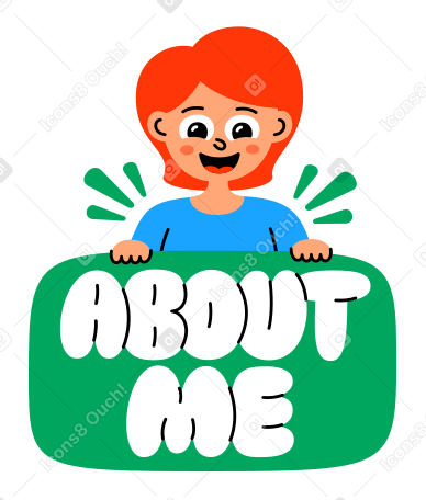 lettering sticker about me girl text PNG, SVG