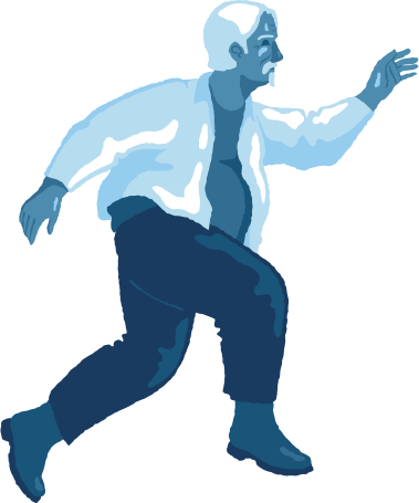old chubby man jumping Illustration in PNG, SVG