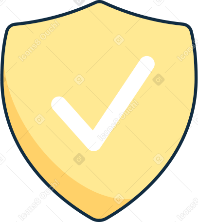 shield with check mark Illustration in PNG, SVG