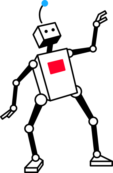 Ilustración animada de robot en GIF, Lottie (JSON), AE