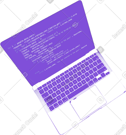 open macbook with code on screen PNG, SVG