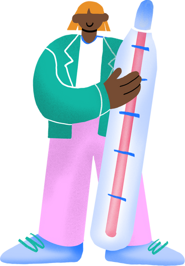 female doctor holding thermometer PNG, SVG