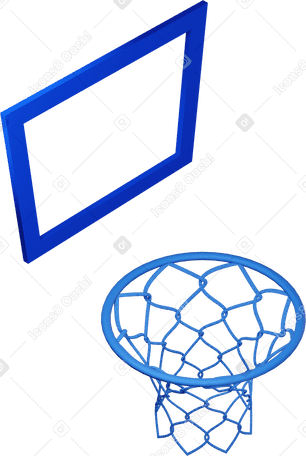3D Blue basketball hoop turned to the right Illustration in PNG, SVG