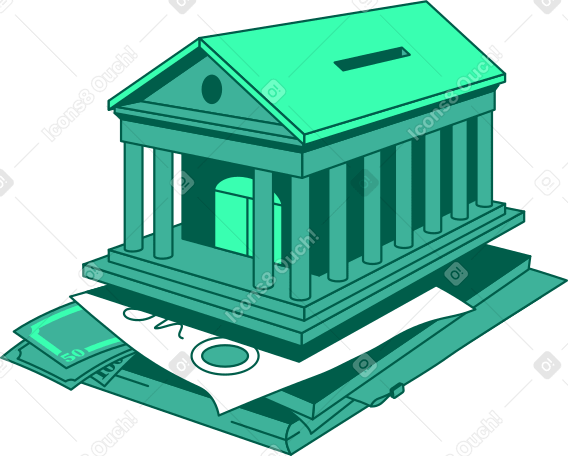 은행 개체의 스택 PNG, SVG