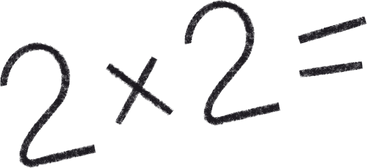 mathematical equation for multiplying two by two with an equals sign PNG, SVG