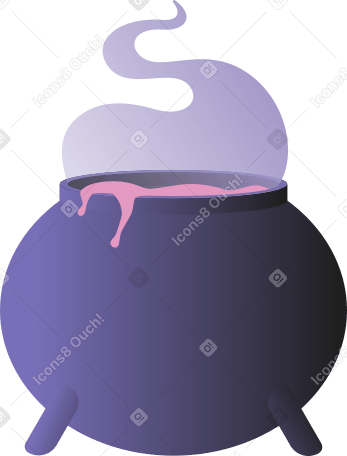 Ведьмин котел с дымом в PNG, SVG