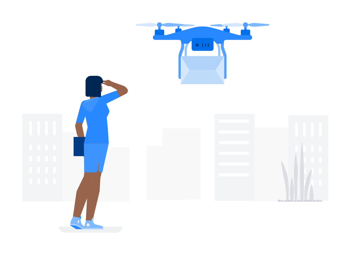 Drone delivery Illustration in PNG, SVG