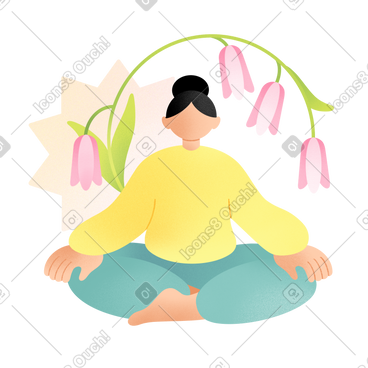 做瑜伽的年轻女子 PNG, SVG