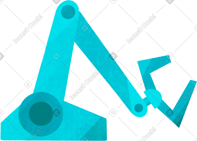 blue robotic arm PNG, SVG