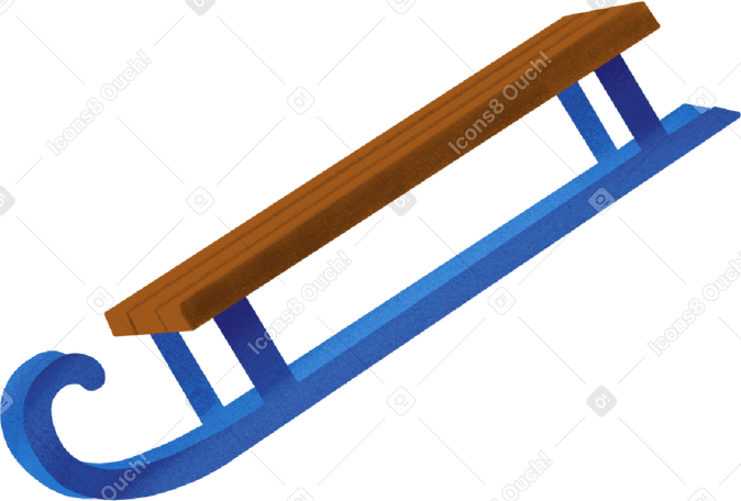 wooden brown sledge PNG, SVG