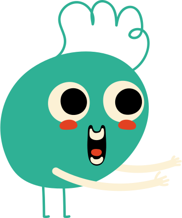 really happy green character PNG, SVG