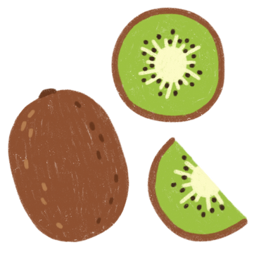 Kiwi, half of kiwi and kiwi slice PNG, SVG