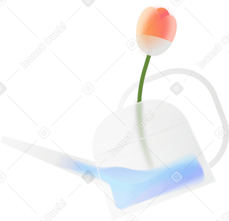 watering can with flower PNG, SVG