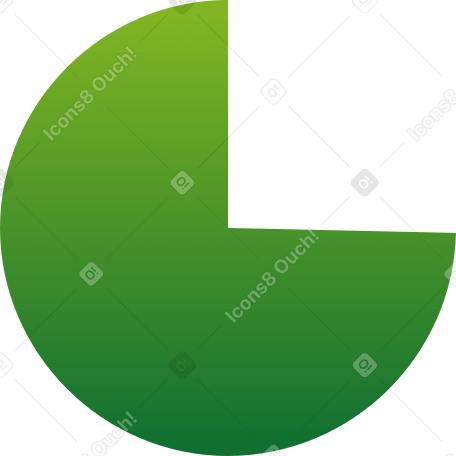 green 270 degree circle PNG, SVG