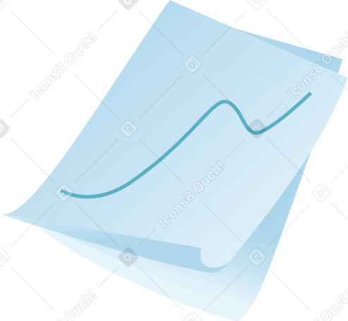 feuilles de papier avec une courbe de croissance PNG, SVG