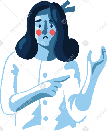 woman pointing Illustration in PNG, SVG