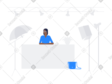 Female newsreader in live stream cast PNG, SVG