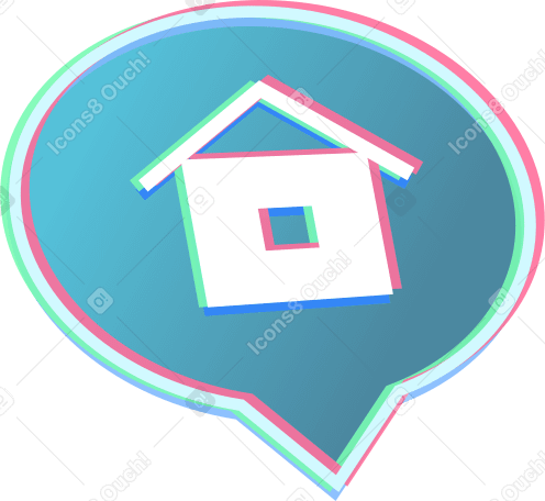 Burbuja con una casa PNG, SVG