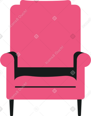 red soft chair PNG, SVG
