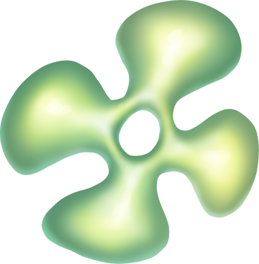 Matte green flower blot PNG、SVG