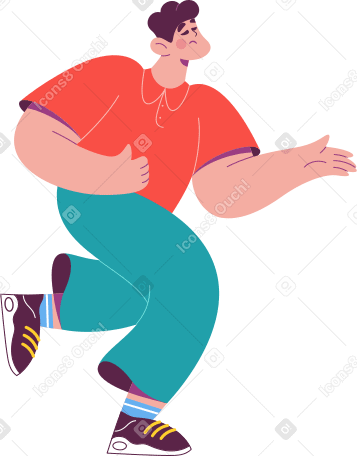 walking man with closed eyes Illustration in PNG, SVG