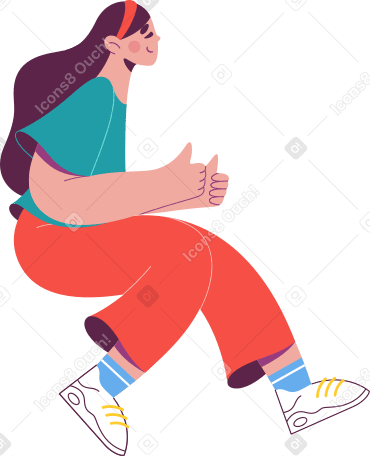 woman showing thumbs up PNG, SVG