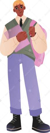 student with backpack and textbook PNG, SVG