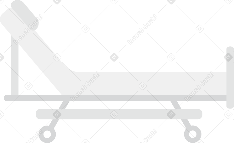 medical bed on wheels Illustration in PNG, SVG