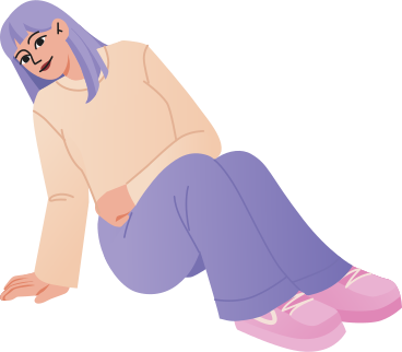 Young woman sitting leaning back on one hand PNG, SVG