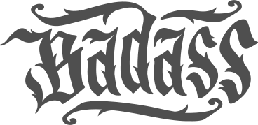 lettering badass gothic style text PNG, SVG