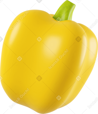 3D yellow sweet pepper PNG, SVG