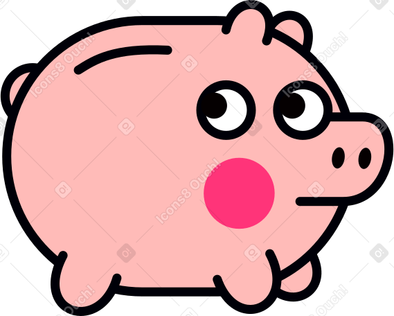 pink piggy bank Illustration in PNG, SVG