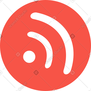 红色圆形 wifi 图标 PNG, SVG