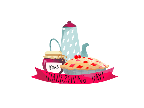 Thanksgiving day dessert Illustration in PNG, SVG