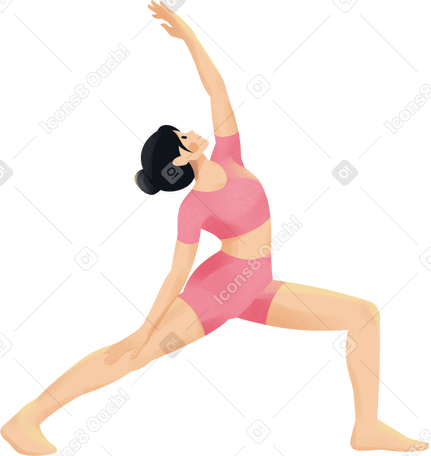young woman in pink sport clothes Illustration in PNG, SVG