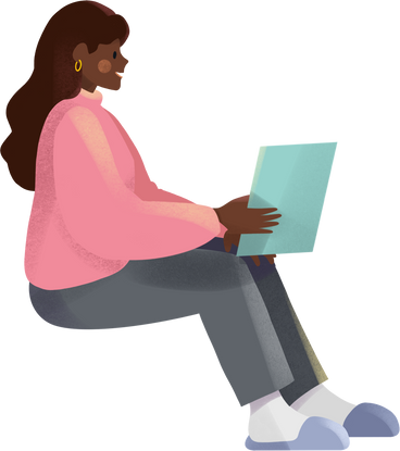 young woman psychologist in pink sweater PNG, SVG