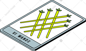 Tarot card 6 wands PNG, SVG