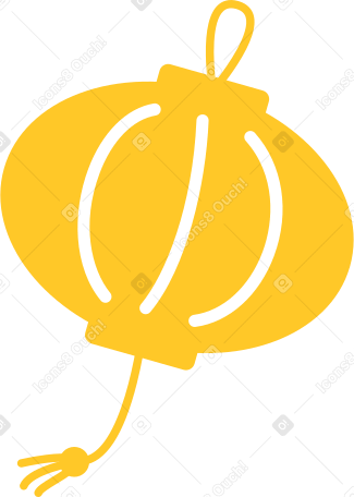 chinese paper lantern yellow Illustration in PNG, SVG
